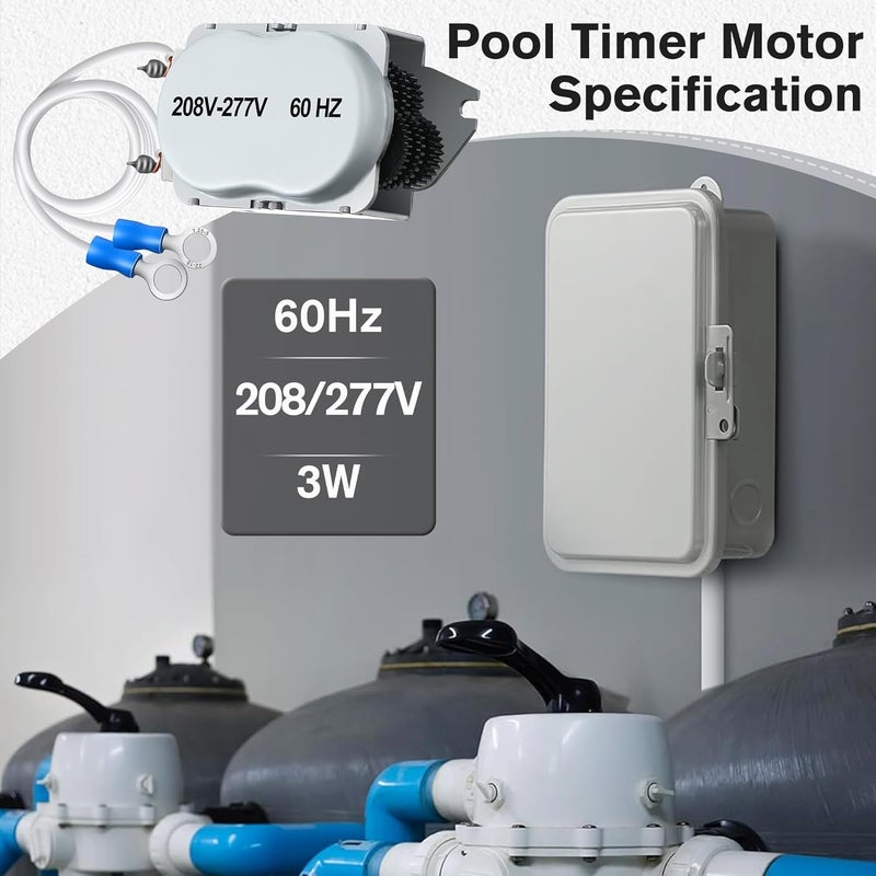 ElectricWise Pool Timer Motor Compatible with WG1573-5 208/277V 60Hz Timer Clock Motor Compatible with T104M, T100, T170, R201, T1400, T100-20 and WH Series - Image 3